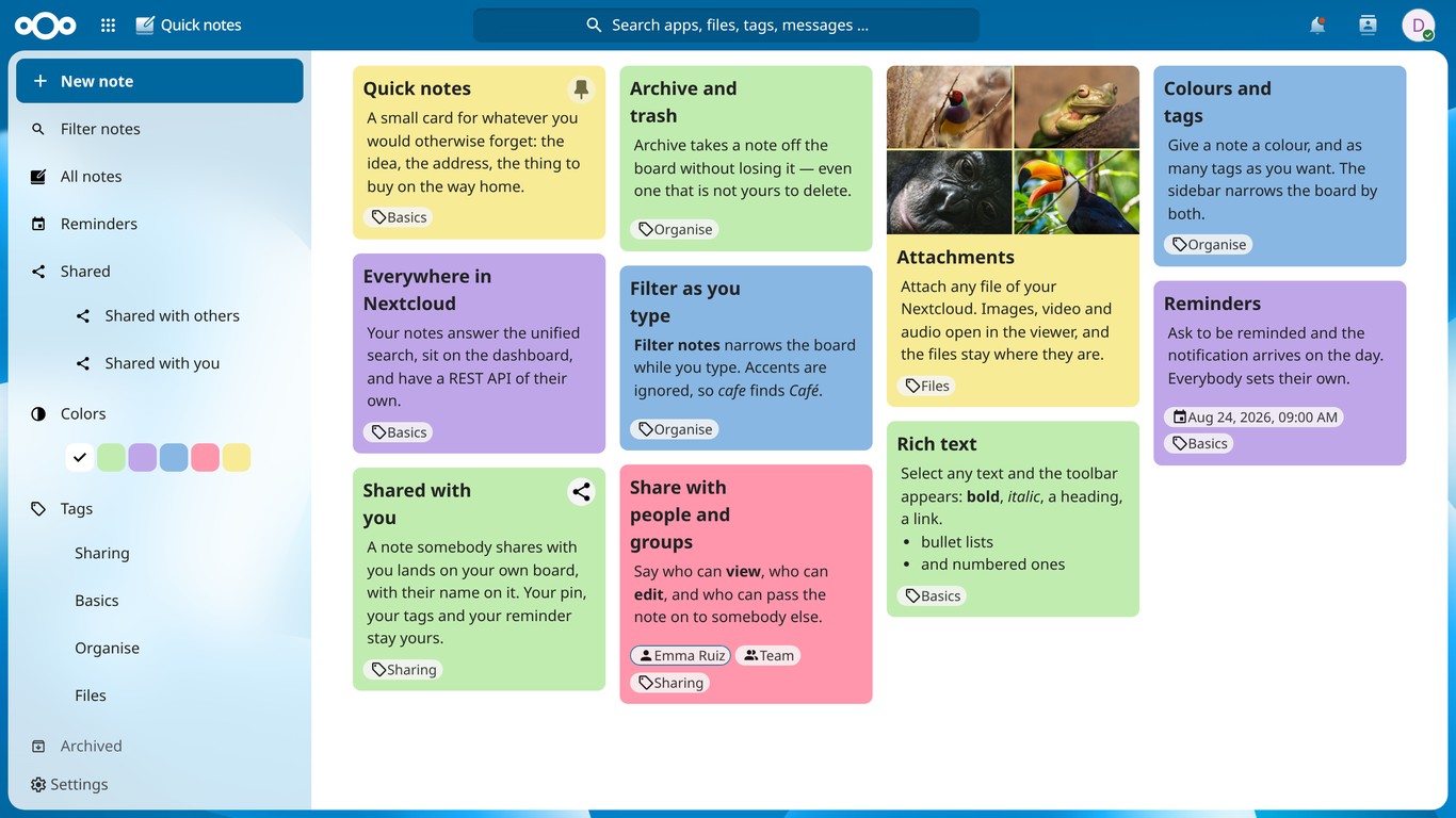 App screenshot Screenshot of Quick notes